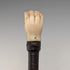 Antique British bone fist-shaped round handle walking stick, 85cm